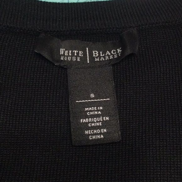 White House Black Market Zippered Sweater Beads & Sequins 3/4 Sleeve - Picture 3 of 7